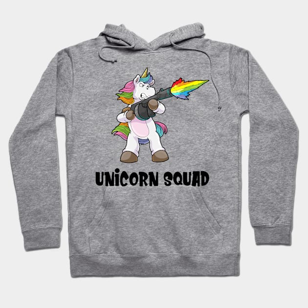 Unicorn Squad Dabbing Unicorns Pew Pew Rainbow Hoodie by bigD